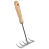 Hand Rake - 5 Tines - Galvanized Steel - Ash Wood Handle -Optimal Glass Plant Shop G74 Hanharkje 5tanden Staal