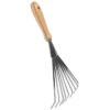 Hand Leaf Rake - 9 Tines - Galvanized Steel - Ash Wood Handle -Optimal Glass Plant Shop G77 Handbladharkje 9tanden bladeren