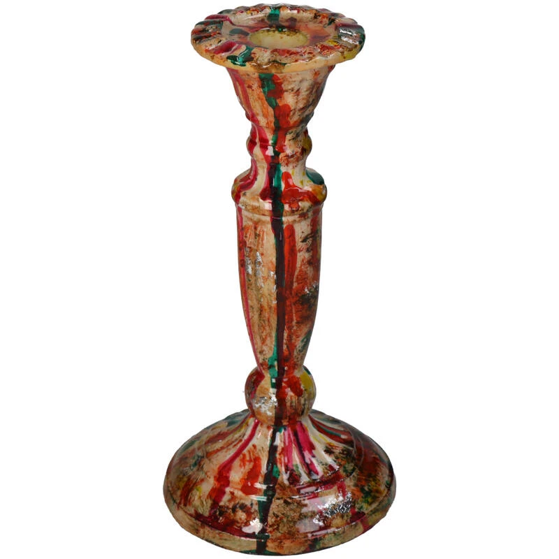 Candleholder - Painted Multicolor - ↑ 22 Cm 3 Candleholder - Painted Multicolor - ↑ 22 Cm