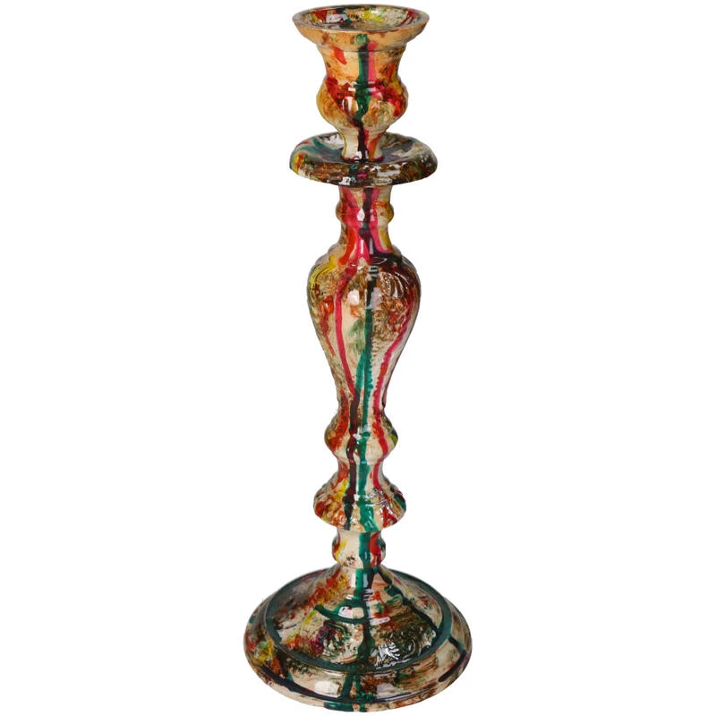 Candleholder - Painted Multicolor - ↑ 33 Cm 3 Candleholder - Painted Multicolor - ↑ 33 Cm