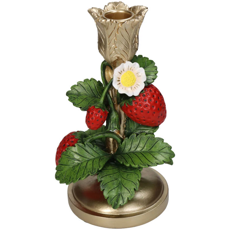 Candle Holder - Strawberry Gold ↑ 20 Cm 3 Candle Holder - Strawberry Gold ↑ 20 Cm
