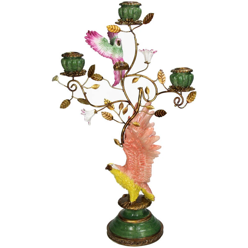 Eagle Candle Holder 27.5x19.5x46cm - Colorful - 3 Candles - Polyresin & Metal 3 Eagle Candle Holder 27.5x19.5x46cm - Colorful - 3 Candles - Polyresin & Metal