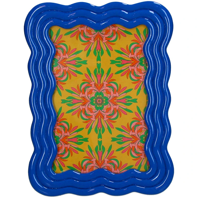 Curved Photo Frame Polyresin - Blue 3 Curved Photo Frame Polyresin - Blue