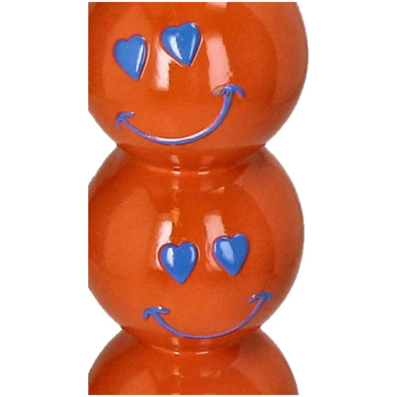 Smiley Polyresin Candle Holder Orange 9x9x26.5cm 4 Smiley Polyresin Candle Holder Orange 9x9x26.5cm - Image 2