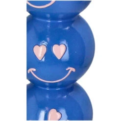 Smiley Blue Balls Candle Holder 9x9x36cm - Candle Stick Holder -Optimal Glass Plant Shop KAL 6493 3 kandelaar hartje smiley