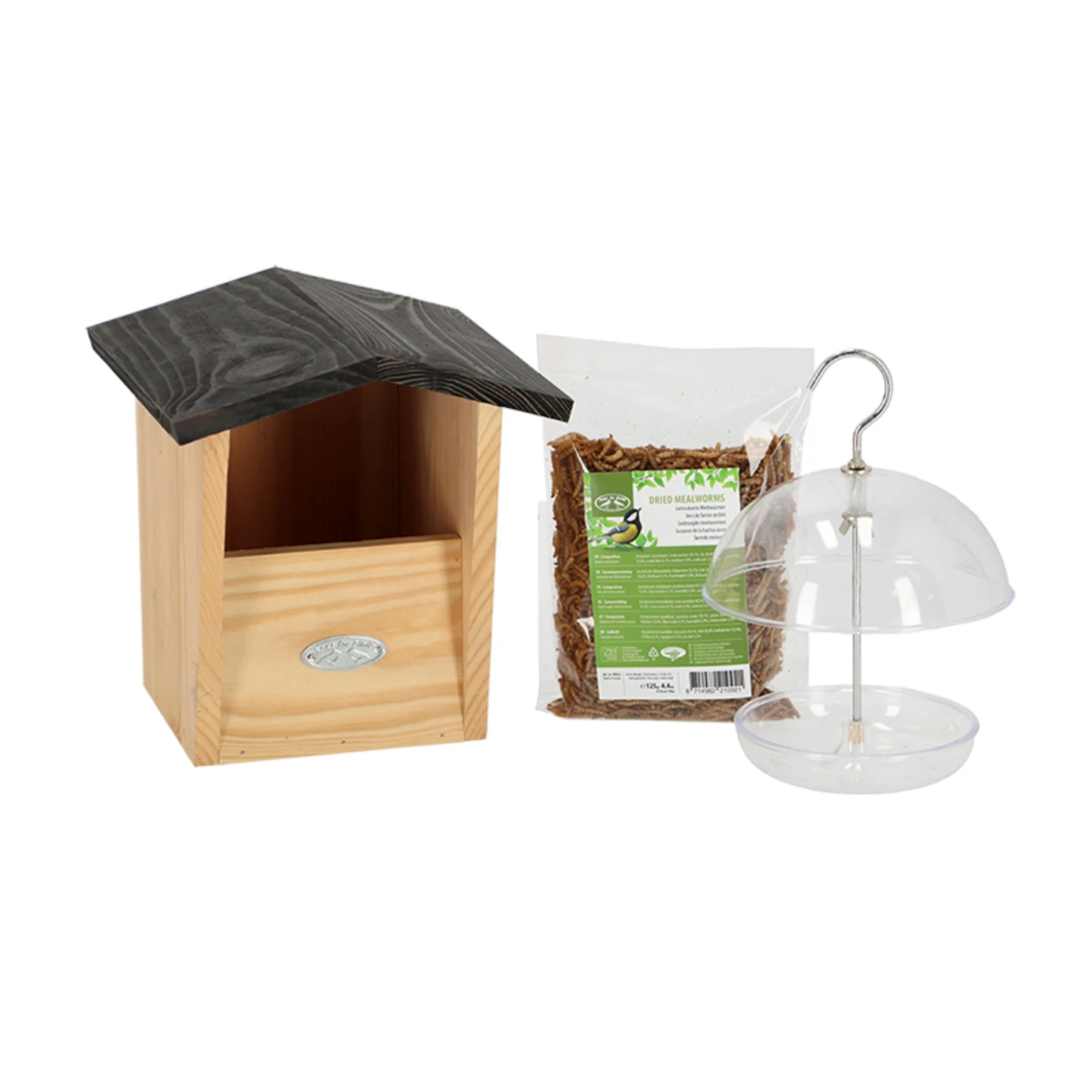 ESSCHERT DESIGN Robin Package - Birdhouse And Bird Food - Garden Accessories 3 ESSCHERT DESIGN Robin Package - Birdhouse And Bird Food - Garden Accessories