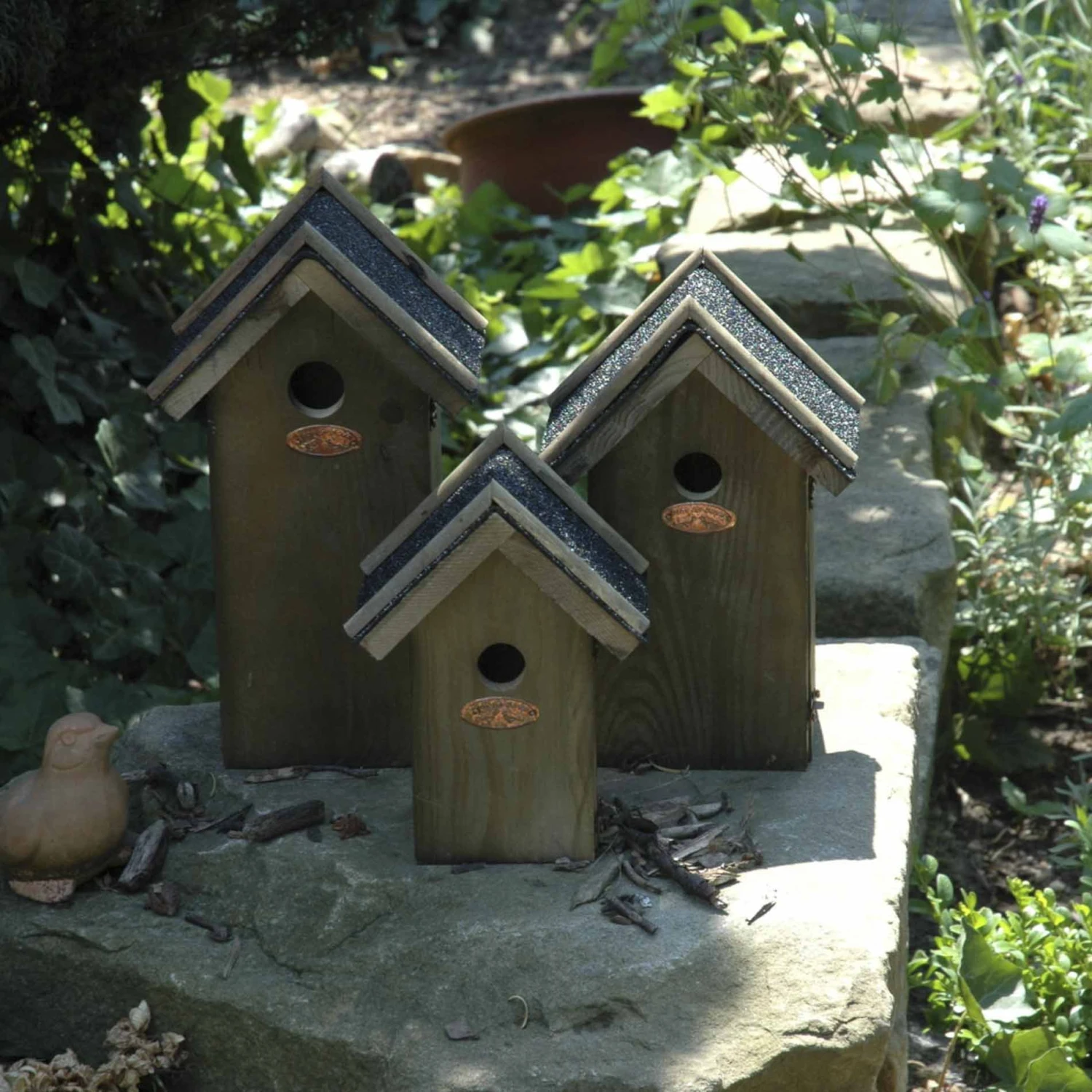 ESSCHERT DESIGN Blue Tit Birdhouse - Nesting Box - Bitumen Roof 7 ESSCHERT DESIGN Blue Tit Birdhouse - Nesting Box - Bitumen Roof - Image 5