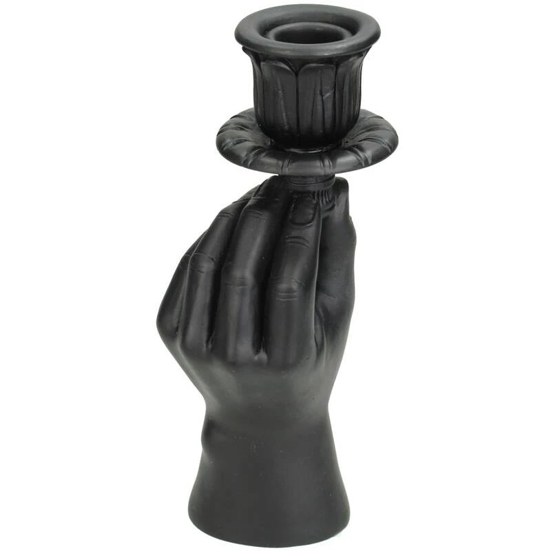 Candle Holder - Hand Black - ↑ 20 Cm 3 Candle Holder - Hand Black - ↑ 20 Cm