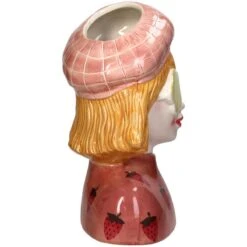 Strawberry Girl Vase - Pink Earthenware Pot - 24 Cm High - Handcrafted Ceramic - Lady Vase -Optimal Glass Plant Shop il fullxfull.6702770709 nlld