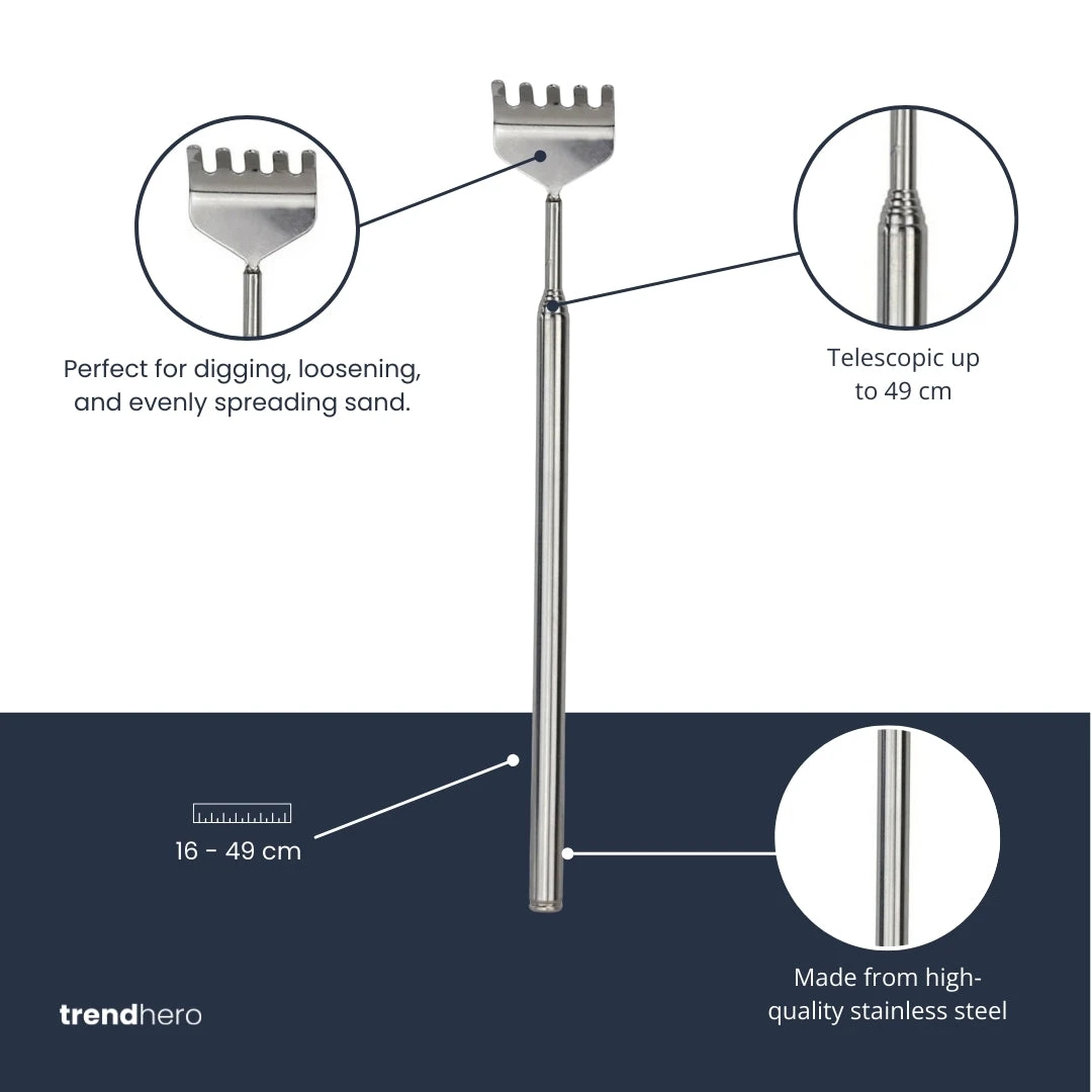 Terrarium Tool - Rake - 16-49 Cm - Telescopic - Stainless Steel 4 Terrarium Tool - Rake - 16-49 Cm - Telescopic - Stainless Steel - Image 2