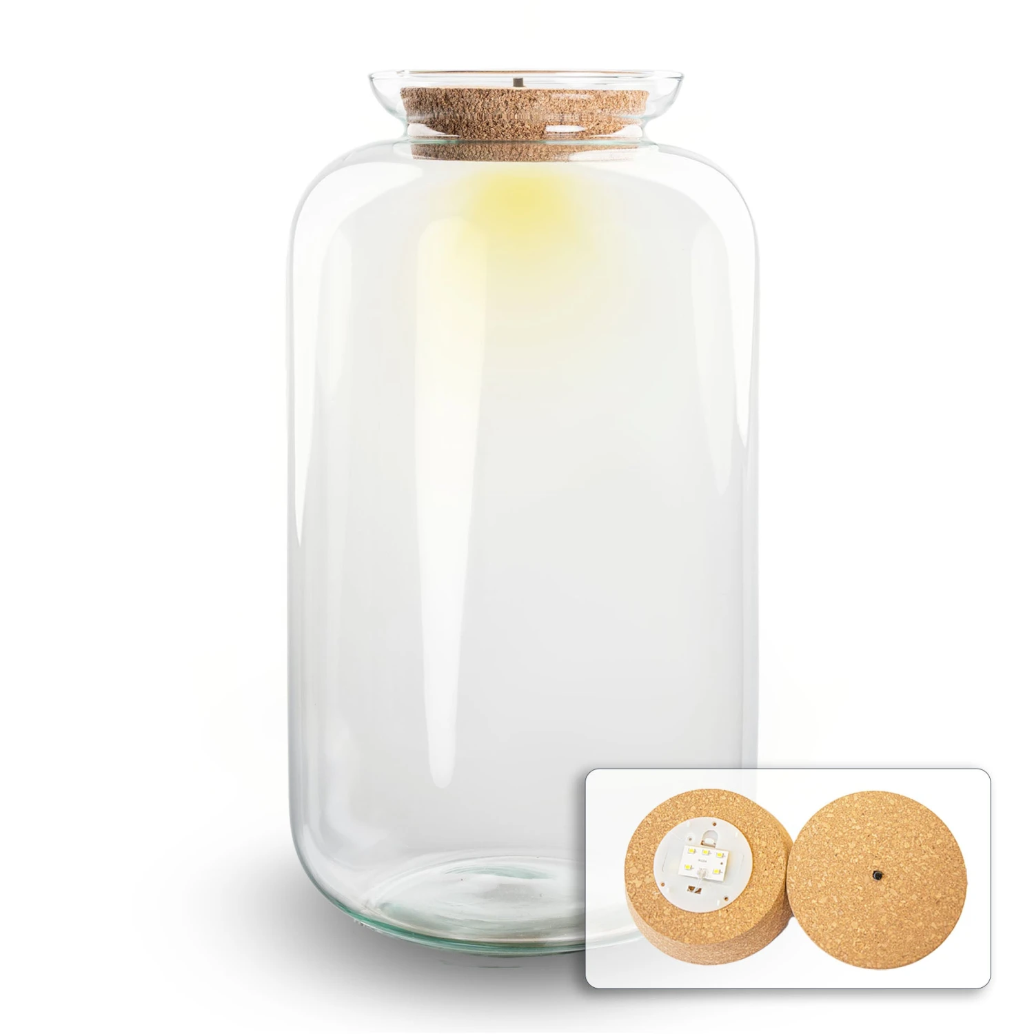 Terrarium Bottle 'Sven XL' - Incl. LED Cork - Closed Terrarium Ø 23 Cm ↑ 43 Cm 3 Terrarium Bottle 'Sven XL' - Incl. LED Cork - Closed Terrarium Ø 23 Cm ↑ 43 Cm