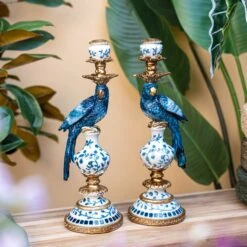 Candleholder - Dutch Blue Parrot ↑ 40 Cm - Right 13 Candleholder - Dutch Blue Parrot ↑ 40 Cm - Right -Optimal Glass Plant Shop trendhero deco kersten square 06116 2