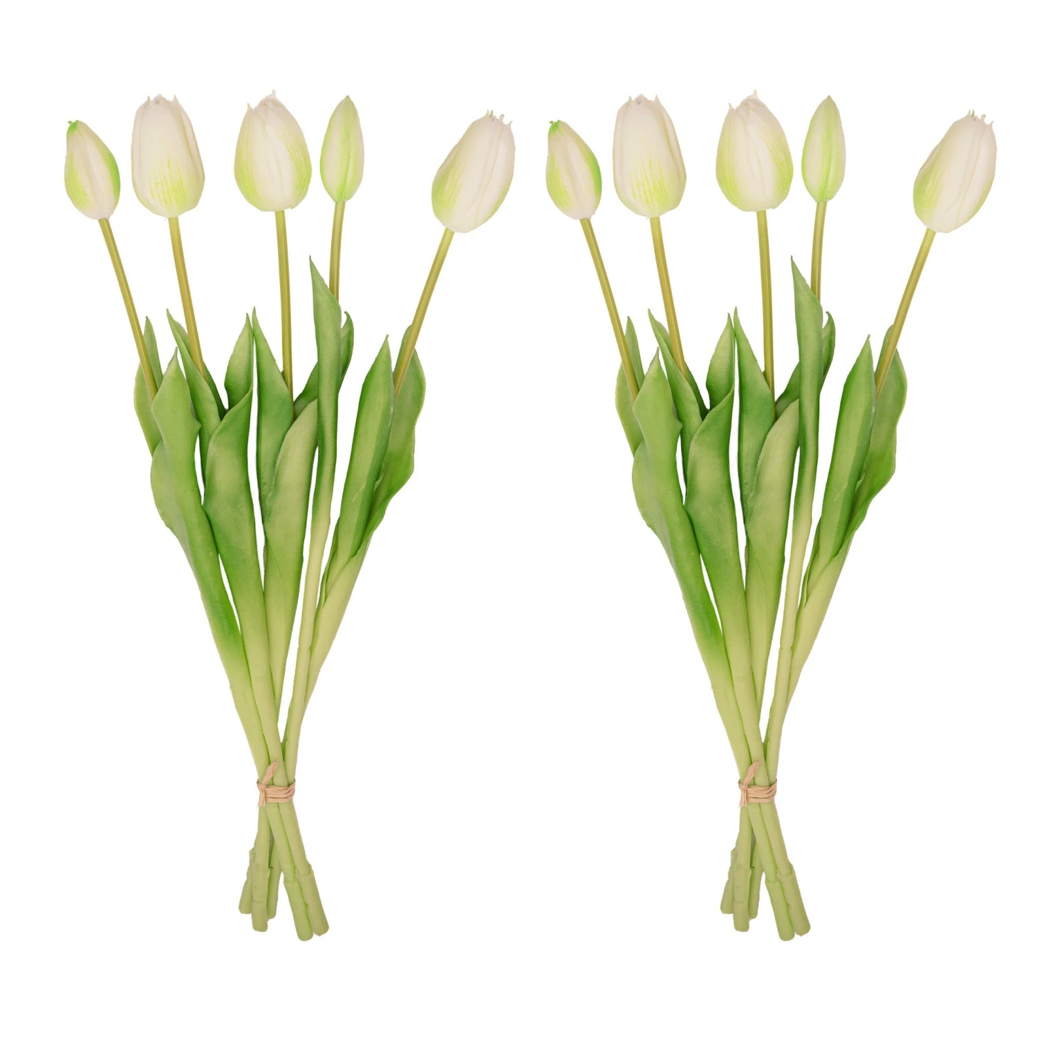 Tulip Bouquet – 10 Pieces – Mixed Colours – ‘Real Touch’ Artificial Tulips – 42 Cm (white/green) 5 Tulip Bouquet – 10 Pieces – Mixed Colours – ‘Real Touch’ Artificial Tulips – 42 Cm (white/green) - Image 3
